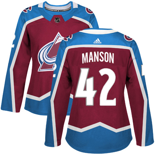 Adidas Colorado Avalanche #42 Josh Manson Burgundy Women's Home Authentic Stitched Jersey Womens