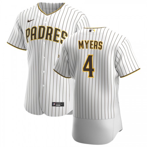 San Diego San Diego Padres #4 Wil Myers Men's White Brown Home 2020 Authentic Player Jersey Men's