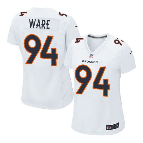 Denver Broncos #94 DeMarcus Ware White Women's Stitched Game Event Jersey Womens