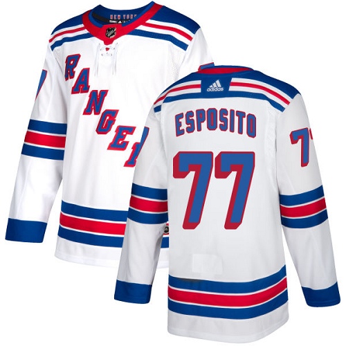 Adidas New York Rangers #77 Phil Esposito White Away Authentic Stitched Jersey Men's