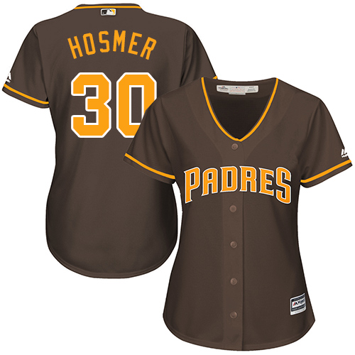 San Diego Padres #30 Eric Hosmer Brown Alternate Women's Stitched Jersey Womens