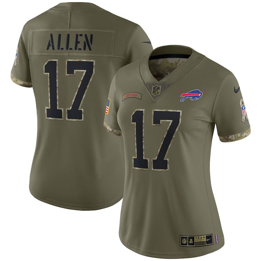 Buffalo Bills #17 Josh Allen Women's 2022 Salute To Service Limited Jersey - Olive