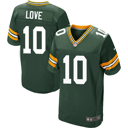 Packers #10 Jordan Love Green Team Color Men's Stitched Vapor Untouchable Elite Jersey