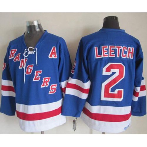 New York Rangers #2 Brian Leetch Light Blue CCM Throwback Stitched Jersey Men's