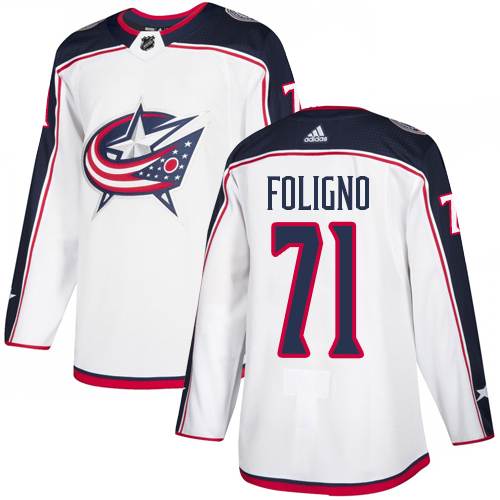Adidas Columbus Blue Jackets #71 Nick Foligno White Road Authentic Stitched Youth Jersey Youth