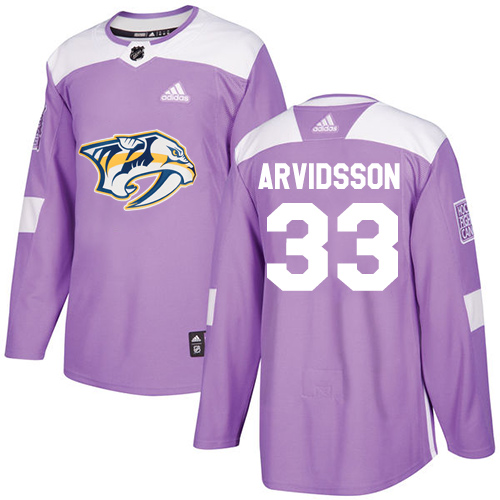 Adidas Nashville Predators #33 Viktor Arvidsson Purple Authentic Fights Cancer Stitched Jersey Men's