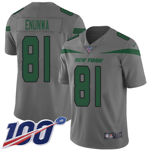 New York Jets #81 Quincy Enunwa Gray Men's Stitched Limited Inverted Legend 100th Season Jersey Men's