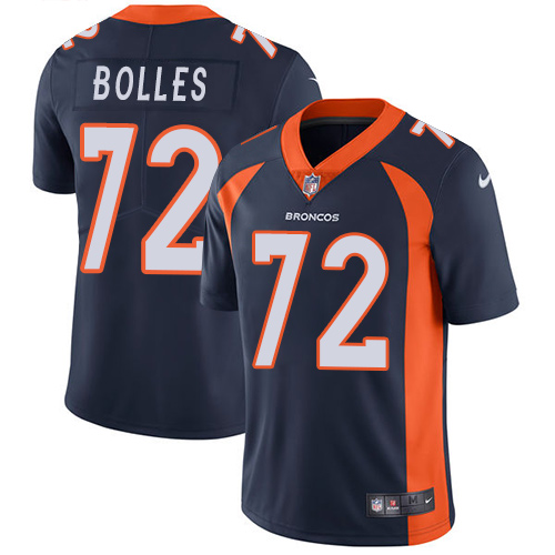 Denver Broncos #72 Garett Bolles Navy Blue Alternate Men's Stitched Vapor Untouchable Limited Jersey Men's