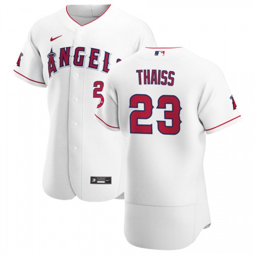 Los Angeles Los Angeles Angels #23 Matt Thaiss Men's White Home 2020 Authentic Player Jersey Men's