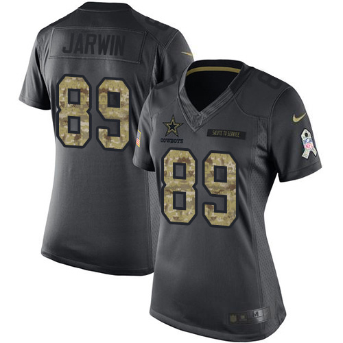 Dallas Cowboys #89 Blake Jarwin Black Women's Stitched Limited 2016 Salute to Service Jersey Womens
