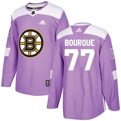 Adidas Boston Bruins #77 Ray Bourque Purple Authentic Fights Cancer Youth Stitched Jersey Youth