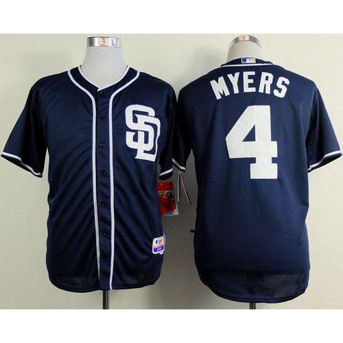 San Diego Padres #4 Wil Myers Dark Blue Alternate 1 Cool Base Stitched Jersey Men's