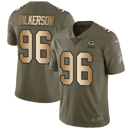Green Bay Packers #96 Muhammad Wilkerson Olive/Gold Youth Stitched Limited 2017 Salute to Service Jersey Youth