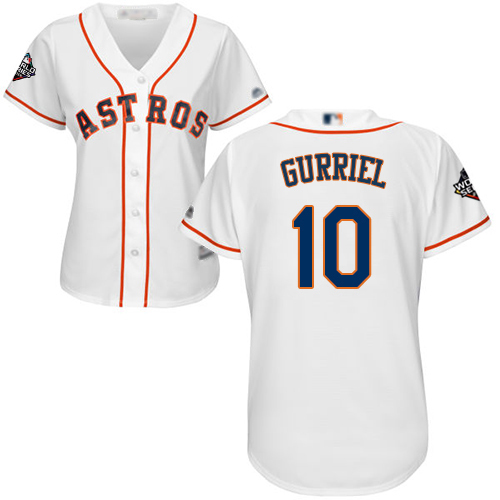 Houston Astros #10 Yuli Gurriel White Home 2019 World Series Bound Women's Stitched Jersey Womens