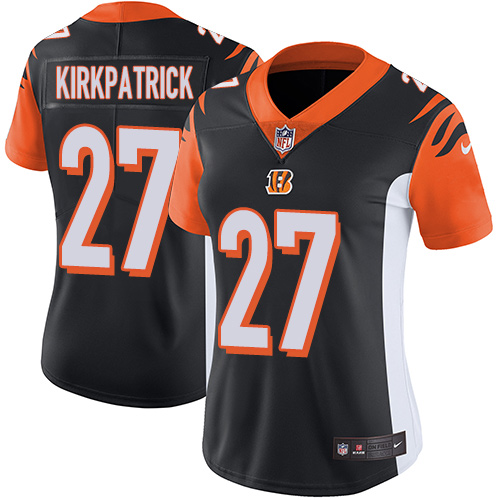Cincinnati Bengals #27 Dre Kirkpatrick Black Team Color Women's Stitched Vapor Untouchable Limited Jersey Womens