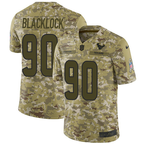Houston Texans #90 Ross Blacklock Camo Men's Stitched Limited 2018 Salute To Service Jersey Men's