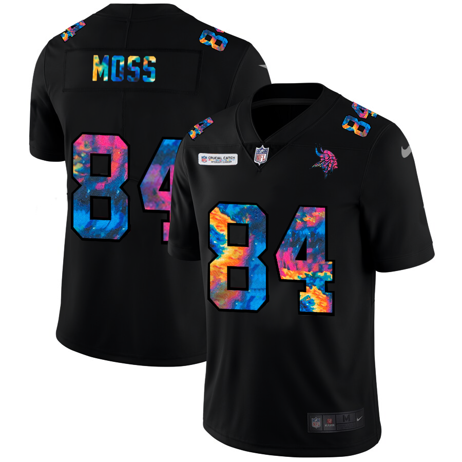 Minnesota Vikings #84 Randy Moss Men's Multi-Color Black 2020 Crucial Catch Vapor Untouchable Limited Jersey