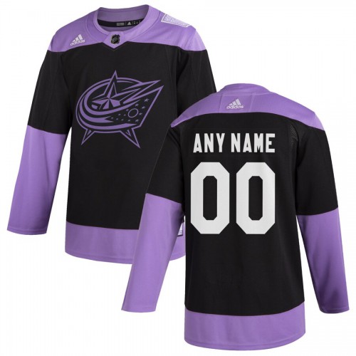 Columbus Blue Jackets Adidas Hockey Fights Cancer Custom Practice Jersey Black