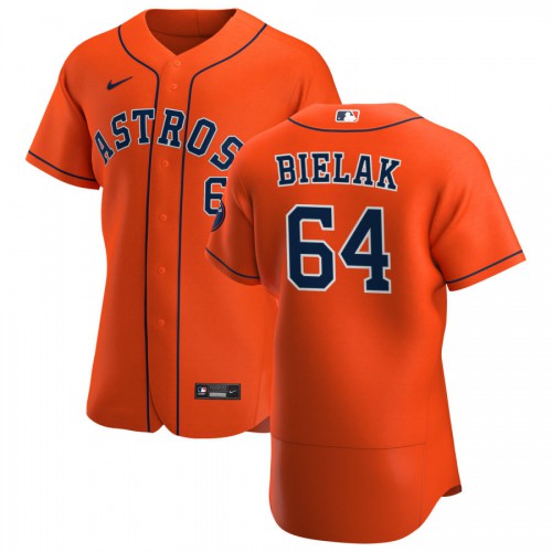 Houston Houston Astros #64 Brandon Bielak Men's Orange Alternate 2020 Authentic Team Jersey Men's