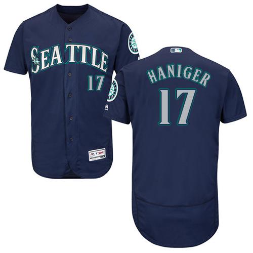 Seattle Mariners #17 Mitch Haniger Navy Blue Flexbase Authentic Collection Stitched Jersey Men's
