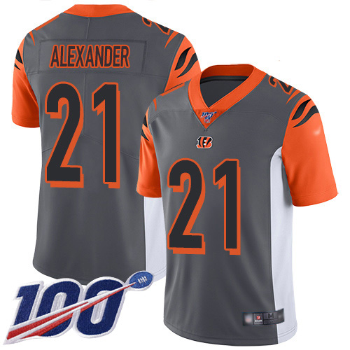 Cincinnati Bengals #21 Mackensie Alexander Silver Men's Stitched Limited Inverted Legend 100th Season Jersey Men's