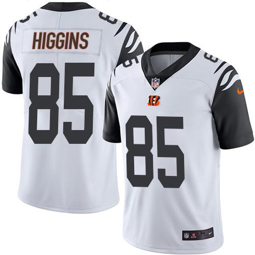 Bengals #85 Tee Higgins White Youth Stitched Limited Rush Jersey