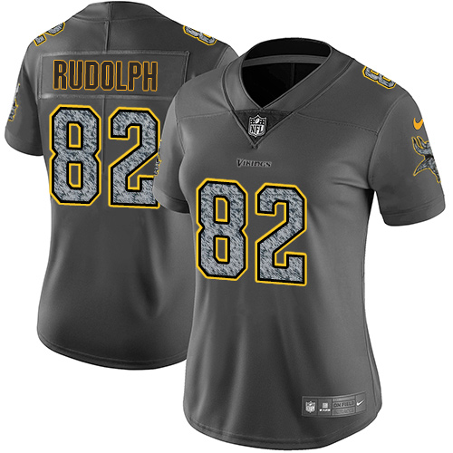 Minnesota Vikings #82 Kyle Rudolph Gray Static Women's Stitched Vapor Untouchable Limited Jersey Womens