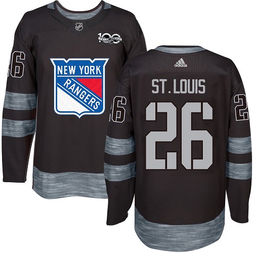 Adidas New York Rangers #26 Martin St. Louis Black 1917-2017 100th Anniversary Stitched Jersey Men's