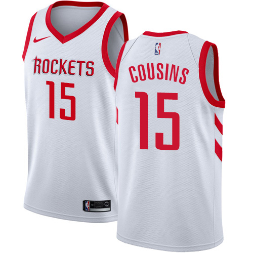 Houston Rockets #15 DeMarcus Cousins White Womens Swingman Association Edition Jersey Womens