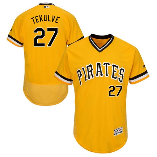 Pittsburgh Pirates #27 Kent Tekulve Gold Flexbase Authentic Collection Cooperstown Stitched Jersey Men's