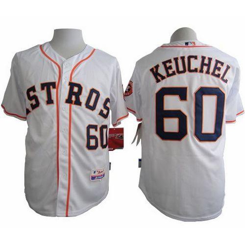 Houston Astros #60 Dallas Keuchel White Cool Base Stitched Jersey Men's