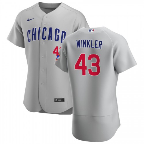 Chicago Chicago Cubs #43 Dan Winkler Men's Gray Road 2020 Authentic Team Jersey Men's