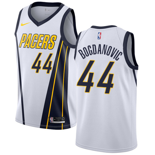 Indiana Pacers #44 Bojan Bogdanovic White Swingman Earned Edition Jersey Mens