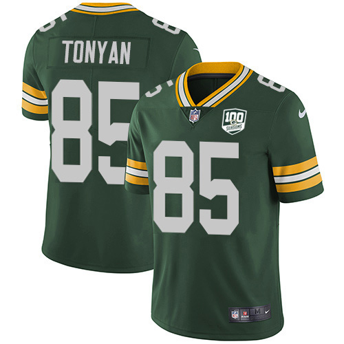 Green Bay Packers #85 Robert Tonyan Green Team Color Men's 100th Season Stitched Vapor Untouchable Limited Jersey Men's