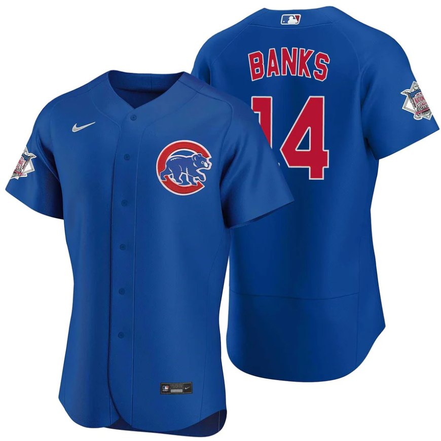 Men's Chicago Cubs#14 Ernie Banks Alternate Flex Base Jersey