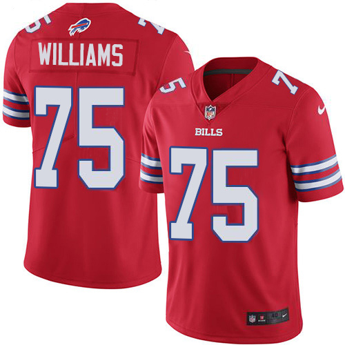 Buffalo Bills #75 Daryl Williams Red Men's Stitched Limited Rush Jersey Men's