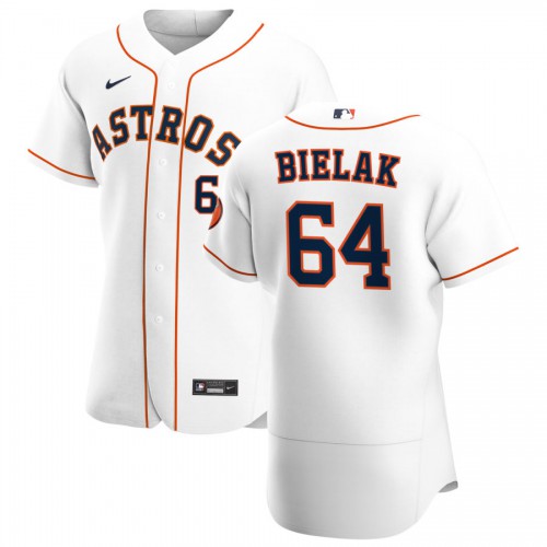 Houston Houston Astros #64 Brandon Bielak Men's White Home 2020 Authentic Player Jersey Men's