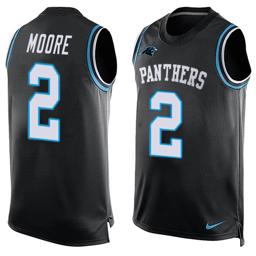 Panthers #2 DJ Moore Black Team Color Men's Stitched Limited Tank Top Jersey