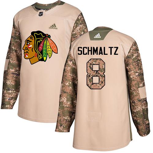 Adidas Chicago Blackhawks #8 Nick Schmaltz Camo Authentic 2017 Veterans Day Stitched Jersey Men's