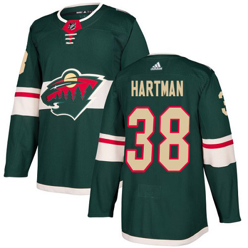 Adidas Minnesota Wild #38 Ryan Hartman Green Home Authentic Stitched Jersey Men's