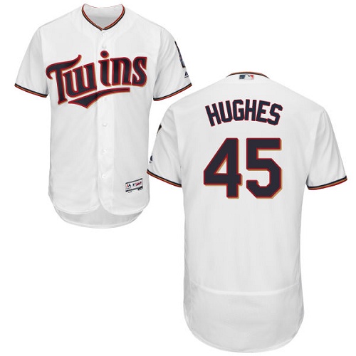 Minnesota Twins #45 Phil Hughes White Flexbase Authentic Collection Stitched Jersey Men's