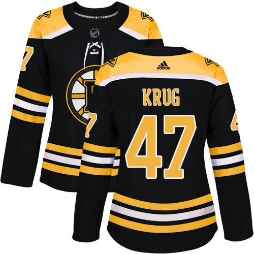 Adidas Boston Bruins #47 Torey Krug Black Home Authentic Women's Stitched Jersey Womens