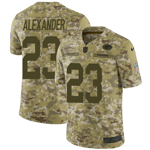 Packers #23 Jaire Alexander Camo Youth Stitched Limited 2018 Salute To Service Jersey