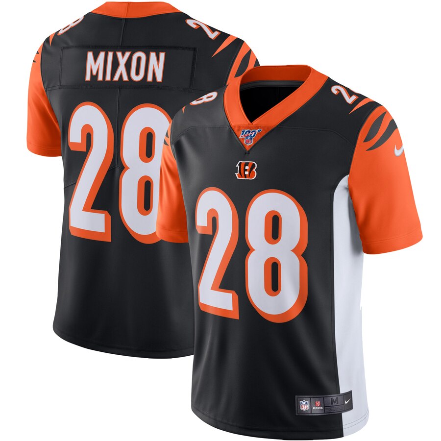 Cincinnati Bengals #28 Joe Mixon 100th Season Vapor Limited Jersey Black