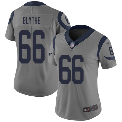 Los Angeles Rams #66 Austin Blythe Gray Women's Stitched Limited Inverted Legend Jersey Womens