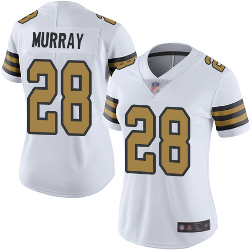 New Orleans Saints #28 Latavius Murray White Women's Stitched Limited Rush Jersey Womens