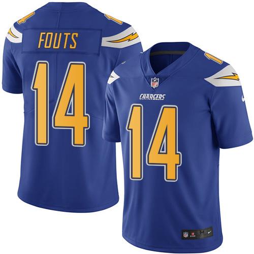 Los Angeles Chargers #14 Dan Fouts Electric Blue Youth Stitched Limited Rush Jersey Youth