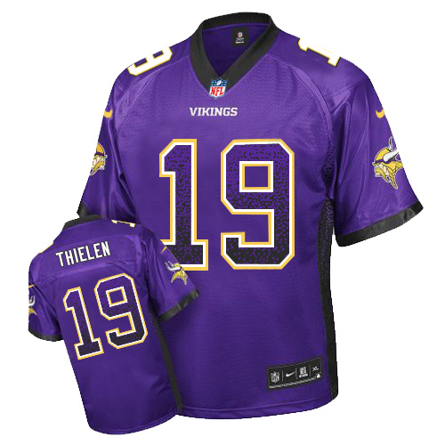 Vikings #19 Adam Thielen Purple Team Color Men's Stitched Elite Drift Fashion Jersey