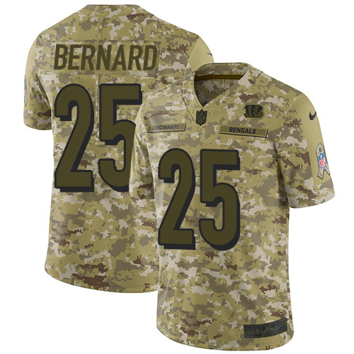 Cincinnati Bengals #25 Giovani Bernard Camo Men's Stitched Limited 2018 Salute To Service Jersey Men's