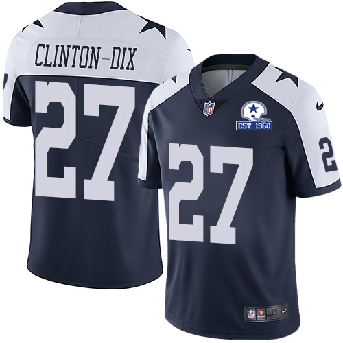 Dallas Cowboys #27 Ha Ha Clinton-Dix Navy Blue Thanksgiving Men's Stitched With Established In 1960 Patch Vapor Untouchable Limited Throwback Jers